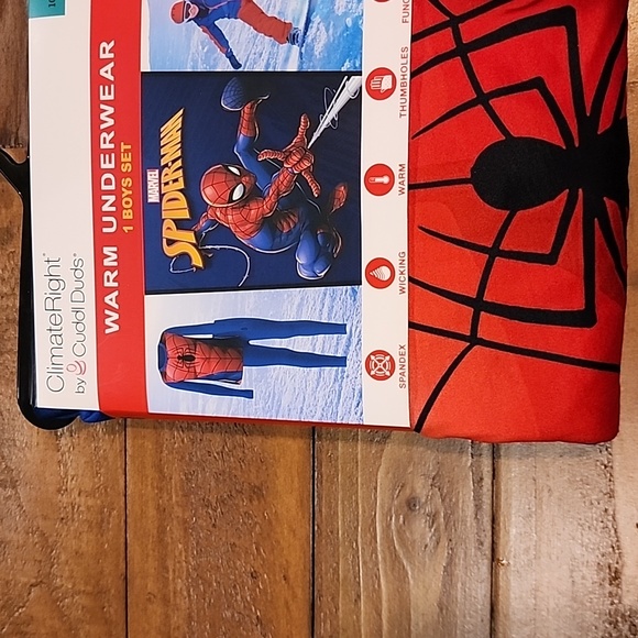 ClimateRight by Cuddl Duds Spiderman Boys Thermal Set Size Large 10/12 - Picture 2 of 11